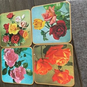Vintage floral coasters